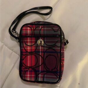 COACH Plaid Phone Wristlet